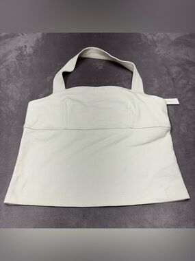 Anthropologie structured halter tank top Cream white womens XL blouse